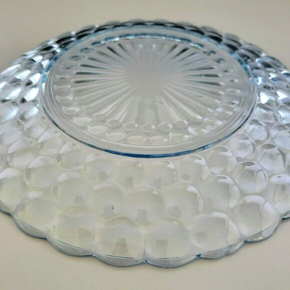 Vintage Anchor Hocking Bubble Blue Dinner Plate Set of 2, Textured, USA Made - Picture 6 of 8